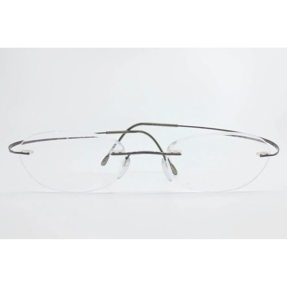 Silhouette Rimless Eyeglasses Oval Titanium Tone Metal Frame Austria 39917